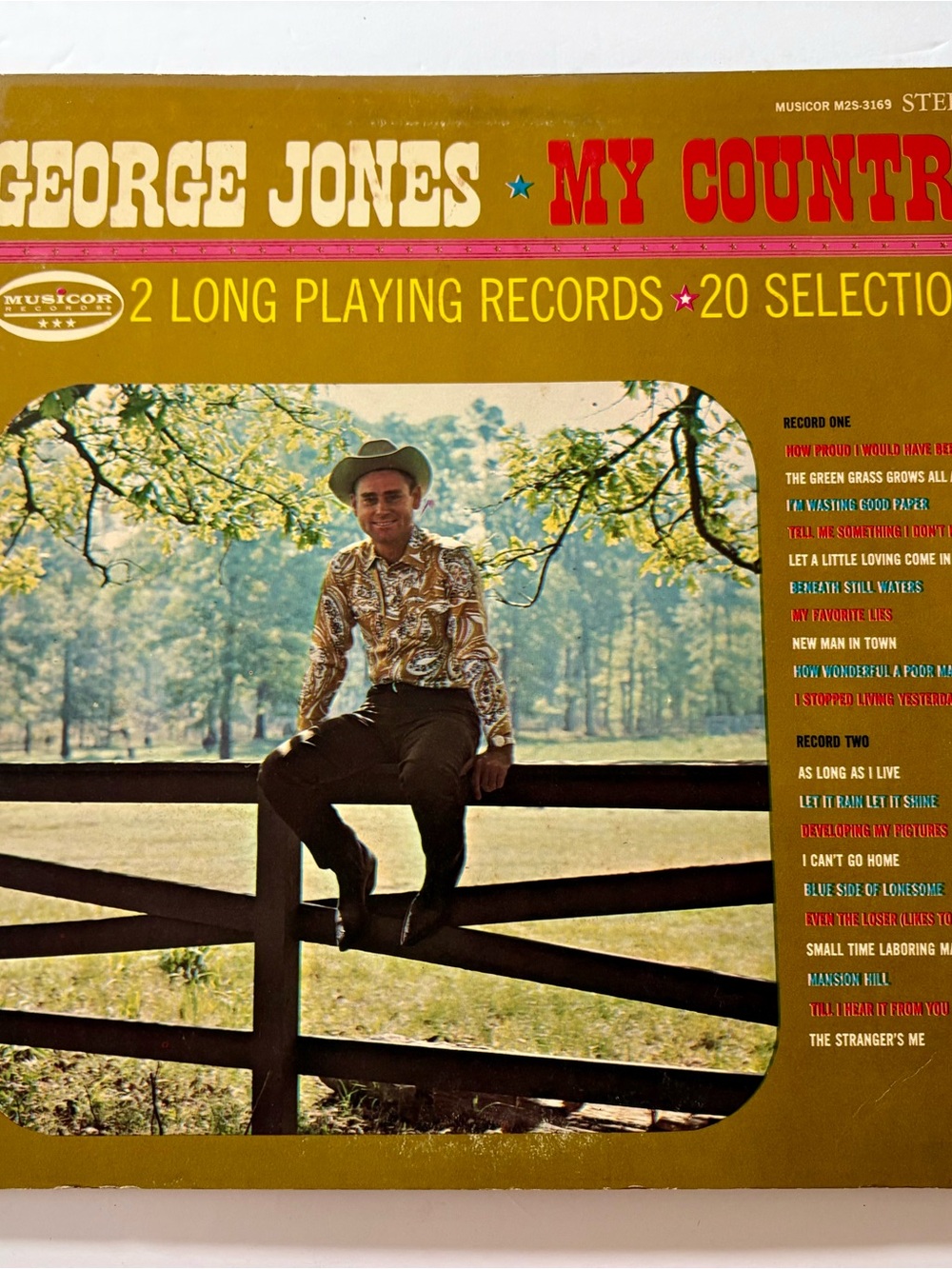 George Jones My Country Vinyl 2LP 1969 Honky Tonk Musicor M2S-3169 VG VG